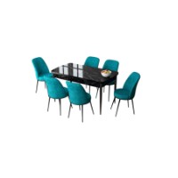 Комплект для столовой Hanah Home Zen Black Marble Turquoise фото №2 — интернет-магазин Desire.md