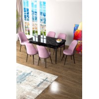 Комплект для столовой Hanah Home Zen Black Marble Pink