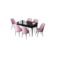 Комплект для столовой Hanah Home Zen Black Marble Pink фото №2 — интернет-магазин Desire.md