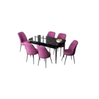 Комплект для столовой Hanah Home Zen Black Marble Purple фото №2 — интернет-магазин Desire.md