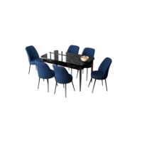Комплект для столовой Hanah Home Zen Black Marble Navy Blue фото №2 — интернет-магазин Desire.md