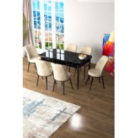 Комплект для столовой Hanah Home Zen Black Marble Cream