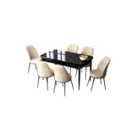Комплект для столовой Hanah Home Zen Black Marble Cream фото №2 — интернет-магазин Desire.md