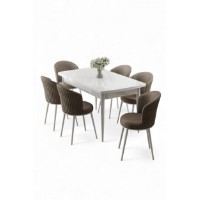 Комплект для столовой Hanah Home Asfel White Cappuccino фото №2 — интернет-магазин Desire.md