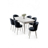 Комплект для столовой Hanah Home Asfel White Anthracite фото №2 — интернет-магазин Desire.md