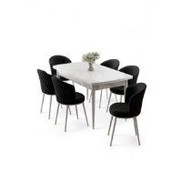 Комплект для столовой Hanah Home Asfel White Black фото №2 — интернет-магазин Desire.md