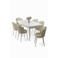 Комплект для столовой Hanah Home Asfel White Cream фото №2 — интернет-магазин Desire.md