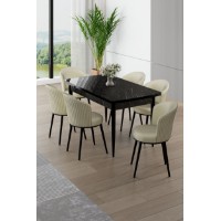 Комплект для столовой Hanah Home Asfel Black Marble Cream