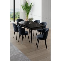 Комплект для столовой Hanah Home Asfel Black Marble Anthracite