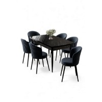Комплект для столовой Hanah Home Asfel Black Marble Anthracite фото №2 — интернет-магазин Desire.md