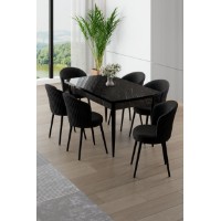 Комплект для столовой Hanah Home Asfel Black Marble Black