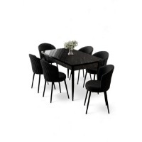 Комплект для столовой Hanah Home Asfel Black Marble Black фото №2 — интернет-магазин Desire.md