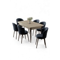 Комплект для столовой Hanah Home Asfel Travertine Anthracite фото №2 — интернет-магазин Desire.md