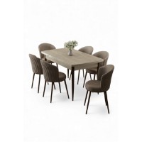 Комплект для столовой Hanah Home Asfel Travertine Cappuccino фото №2 — интернет-магазин Desire.md