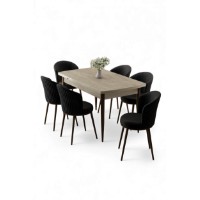 Комплект для столовой Hanah Home Asfel Travertine Black фото №2 — интернет-магазин Desire.md
