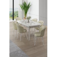 Комплект для столовой Hanah Home Asfel White Marble Cream