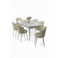Комплект для столовой Hanah Home Asfel White Marble Cream фото №2 — интернет-магазин Desire.md