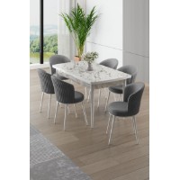 Комплект для столовой Hanah Home Asfel White Marble Grey