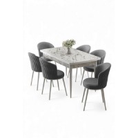 Комплект для столовой Hanah Home Asfel White Marble Grey фото №2 — интернет-магазин Desire.md