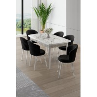 Комплект для столовой Hanah Home Asfel White Marble Black