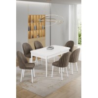 Комплект для столовой Hanah Home Enya White Cappuccino