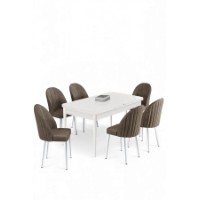 Комплект для столовой Hanah Home Enya White Cappuccino фото №2 — интернет-магазин Desire.md