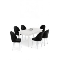 Комплект для столовой Hanah Home Enya White Black фото №2 — интернет-магазин Desire.md
