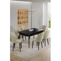 Комплект для столовой Hanah Home Enya Black Marble Cream