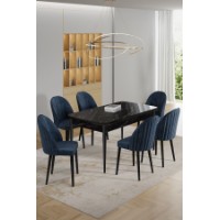 Комплект для столовой Hanah Home Enya Black Marble Anthracite