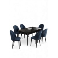 Комплект для столовой Hanah Home Enya Black Marble Anthracite фото №2 — интернет-магазин Desire.md