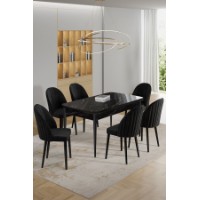 Комплект для столовой Hanah Home Enya Black Marble Black