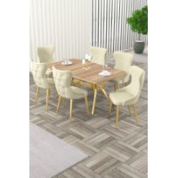 Комплект для столовой Hanah Home Esla Oak Gold Cream