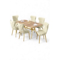 Комплект для столовой Hanah Home Esla Oak Gold Cream фото №2 — интернет-магазин Desire.md