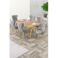 Комплект для столовой Hanah Home Esla Oak Gold Grey
