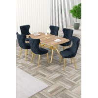 Комплект для столовой Hanah Home Esla Oak Gold Anthracite
