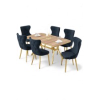 Комплект для столовой Hanah Home Esla Oak Gold Anthracite фото №2 — интернет-магазин Desire.md
