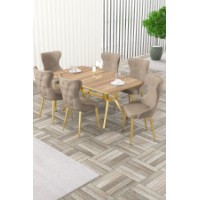 Комплект для столовой Hanah Home Esla Oak Gold Cappuccino