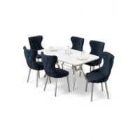 Set mobilă pentru bucătărie Hanah Home Esla White Marble Chrome Anthracite imaginea #2 — magazin online Desire.md