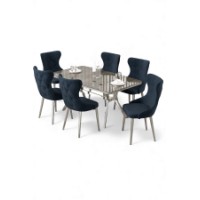 Комплект для столовой Hanah Home Esla Anthracite Chrome фото №2 — интернет-магазин Desire.md
