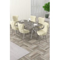 Комплект для столовой Hanah Home Esla Anthracite Chrome Cream