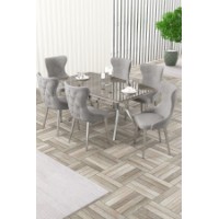Комплект для столовой Hanah Home Esla Anthracite Chrome Grey