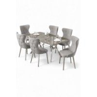 Комплект для столовой Hanah Home Esla Anthracite Chrome Grey фото №2 — интернет-магазин Desire.md