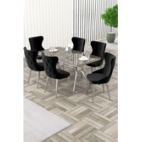 Комплект для столовой Hanah Home Esla Anthracite Chrome Black
