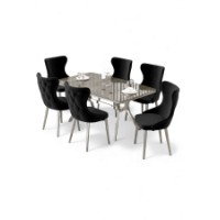 Комплект для столовой Hanah Home Esla Anthracite Chrome Black фото №2 — интернет-магазин Desire.md