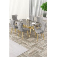 Комплект для столовой Hanah Home Esla Anthracite Gold Grey
