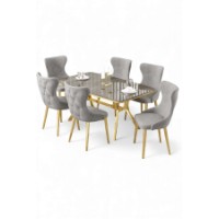 Комплект для столовой Hanah Home Esla Anthracite Gold Grey фото №2 — интернет-магазин Desire.md