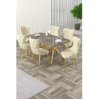 Комплект для столовой Hanah Home Esla Anthracite Gold Cream