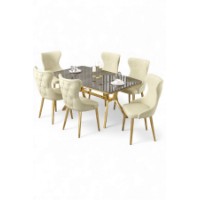 Комплект для столовой Hanah Home Esla Anthracite Gold Cream фото №2 — интернет-магазин Desire.md