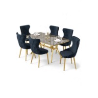 Комплект для столовой Hanah Home Esla Anthracite Gold фото №2 — интернет-магазин Desire.md