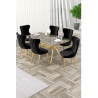 Комплект для столовой Hanah Home Esla Anthracite Gold Black
